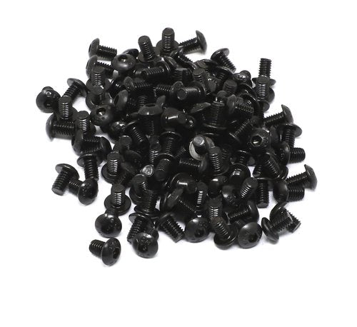 iexcell 100 Pcs M4 x 6mm Thread Pitch 0.7 mm Alloy Steel 12.9 Grade Hex Socket Button Head Cap Screws Bolts Kit, Black Oxide Finish