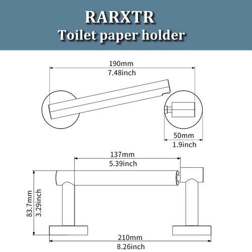 RARXTR Bathroom Toilet Paper Holder Wall Mount SUS304 Stainless Steel Double Post Pivoting Toilet Paper Roll Holder Wall Mounted for Bathroom RV Commercial Toilet Tissue Dispensers, Brushed Nickel