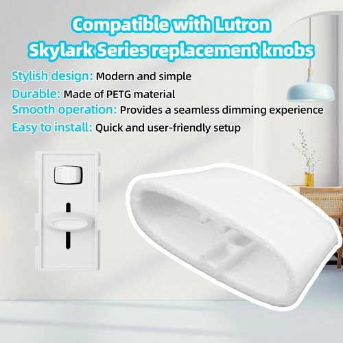 6pcs Dimmer Switch Knobs, Replacement Universal Dimmer Knob for Ceiling Lights & Wall Switches Compatible with Lutron Skylark SCL-153P S-600 S-600P S-660PNL S-603P S-603PNL S-603PG S-1000