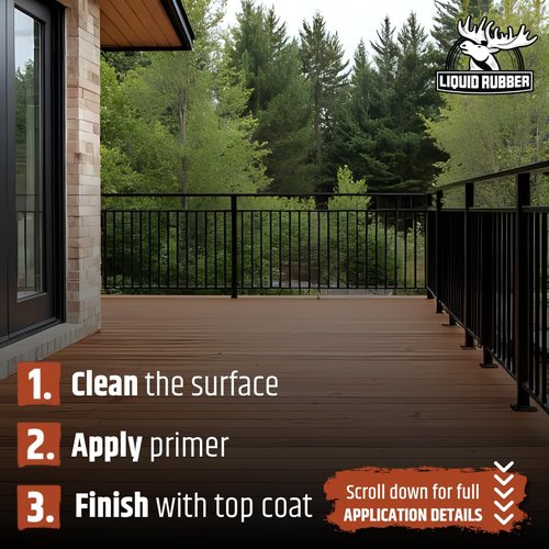 Liquid Rubber Multi-Purpose Primer - Use on Concrete and Wood, Water-Based Non-Toxic and Fast Drying, Easy to Apply, 1 Gallon