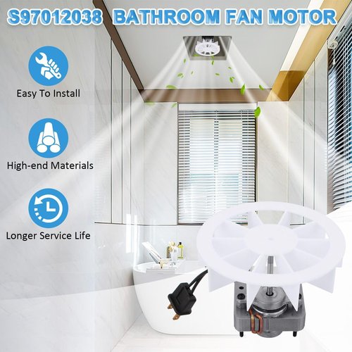 S97012038 Bathroom Vent Exhaust Fan Motor Replacement Electric Motors Kit Fit for Broan 659 662 663 668 678 688 50CFM 97012038 Exhaust Fan Motor 120V 3000RPM 60HZ 0.29A