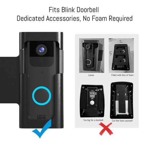 Anti Theft Ring Doorbell Mount - Renter Friendly Ring Doorbell Holder for Apartment Door - All Metal Ring Door Bracket Blink Doorbell Mount No Drill
