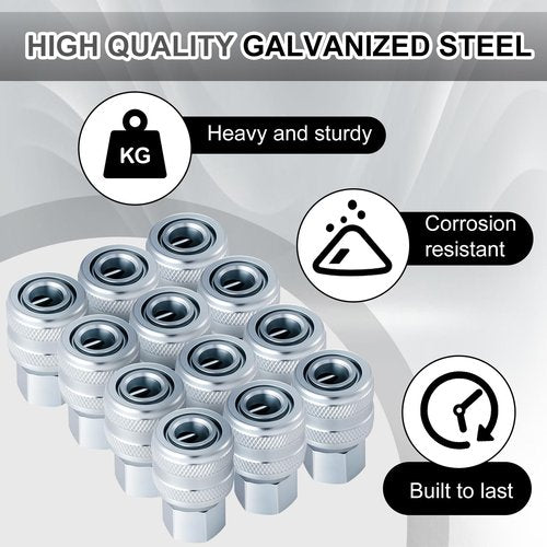 Yaocom 12 Pcs 775 1/4" FNPT A Style Coupler 1/4" FNPT a Style Air Fittings Compatible with Milton a Style Plugs #778, #777, #777-4, #777-6, #1777-4 and #1777-6