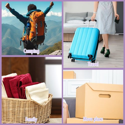 6 Packs Reusable Vacuum Bags for Travel, 50 X 35cm/19.7x13.8inch Roll-up Storage Bag Travel Compression Bag Space Saver Bags for Suitcases Taveling Bedding(No Pump Or Vacuum Needed)