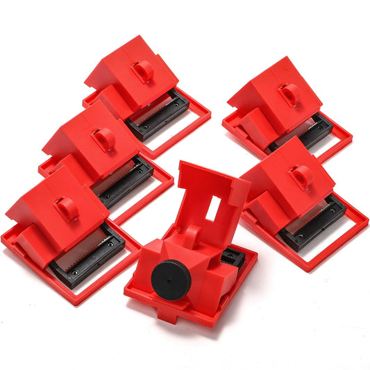 WUWEOT 6 Pack Circuit Breaker Lockout Device, 480/600 Volt Clamp-on Breaker Lock Out Device, Large Universal Single Pole Multi Pole Clamp Lockouts, OSHA Compliant