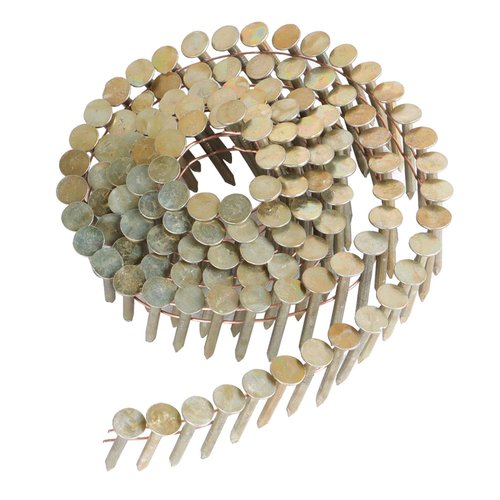kimllier 7200 Count Coil Siding Nail Full Round Head Wire Collated Coil 15-Degree 1-1/4-Inch x .120-Inch Smooth Shank Electro Galvanized Coil Roofing Nails