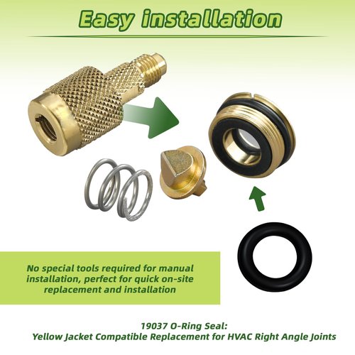 19037 O-Ring Seal Compatible with Yellow Jacket Replacement O-Ring, Suitable for Quick Right Angle Joints in HVAC and Refrigeration Systems, Set of 12