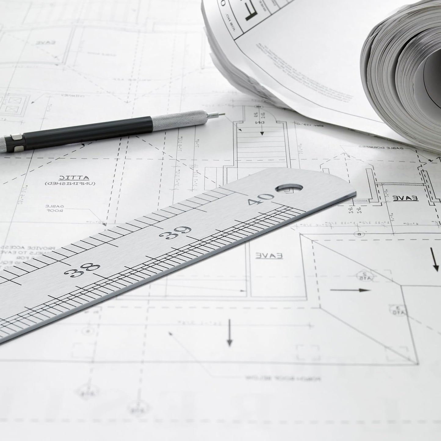 Fisima Large Stainless Steel Ruler Rule Measure Straight Edge 1 Metre Meter 40" 100cm