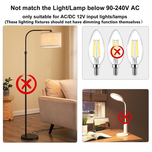 SMY Lighting 65W LED Lights Dimmer with RF Remote Controller and Timer Input AC/DC 12V Dimmer Waterproof IP67 for Low Voltage Lights
