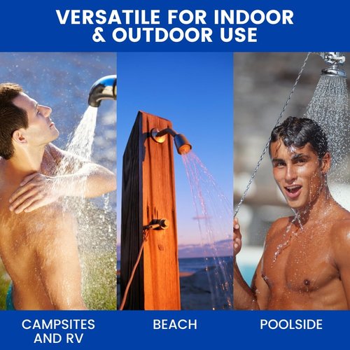 Self-Closing Shower Valve with Pull Chain, Chrome, Indoor or Outdoor Use
