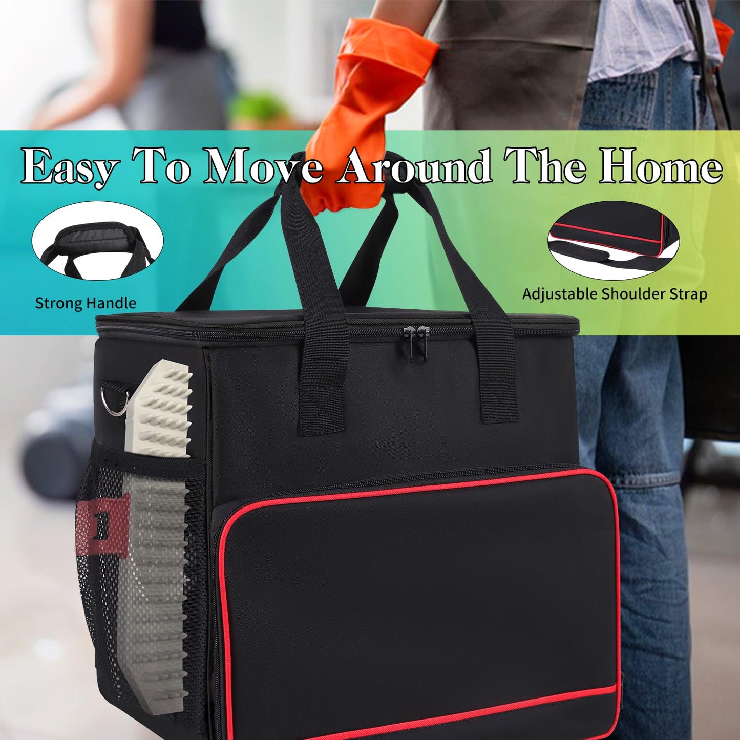 QWARVEL Storage Case for Bissell Carpet Cleaner Machine 3682/2458/3624/3860/Hoover Carpet Cleaner FH14050, Carry Bag Compatible with Bissell Upholstery Steamer Portable Steam Cleaner Storage Bag Only