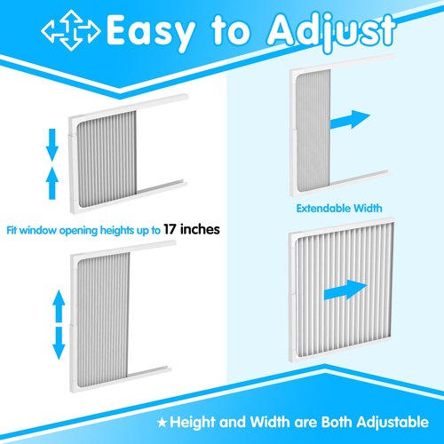 Air Jade Window Air Conditioner Side Panels with Frame, Adjustable AC Side Panels for 5,000 to 14,000 Btu Window AC Units, Extra Wide Window Air Conditioner Panels and Frame Kit, Pack of 2