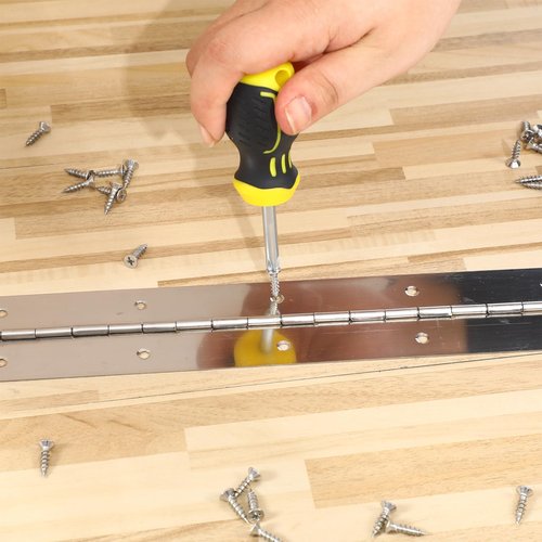 Gisafai 2 Pack Continuous Piano Hinges, Heavy Duty Stainless Steel Piano Hinge, Smooth Polished Folding Continuous Hinge, 0.04 Inch Leaf Thickness, 2 Inch Open Width for Cabinet Door (72 Inch)