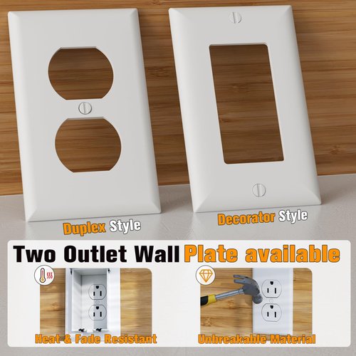 Recessed Outlet Box, DBVS1C-1 Low Profile Electrical Outlet Boxes, Wall Plate Kit for New Vinyl Siding, Enclosed Weatherproof Pack with Duplex & Decorator Style Covers, 1-Gang, Vertical, Clear