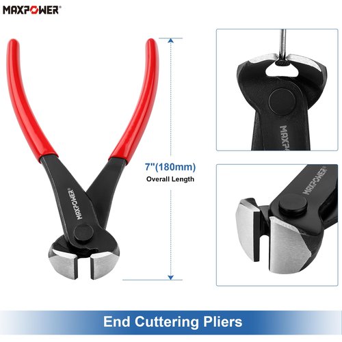 MAXPOWER 3PCS Nail Puller Set, 9 inch End Cutting Nippers, 7 inch End Cutting Pliers, 8 inch Carpenter's Pincers