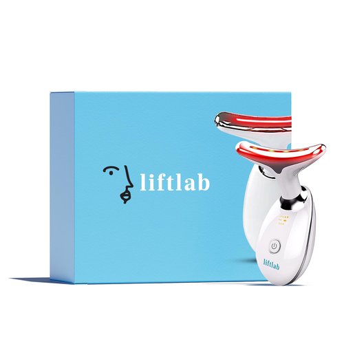 LiftLab Skin Sculptor - 3-in-1 LED Light Facial and Neck Massager - Rejuvenation, Relaxation & Firmness - Red, Blue & Green Light Modes - Portable, Ergonomic Design for Home Skincare