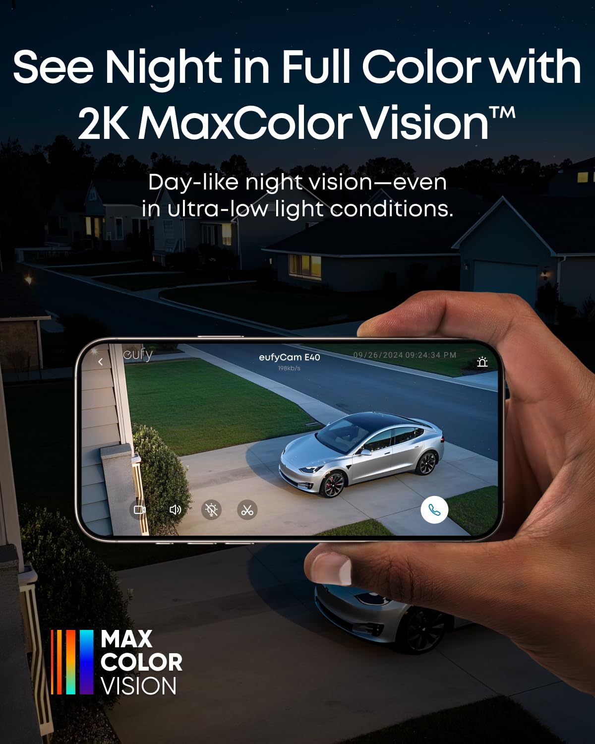 eufy Security eufyCam E40 2-Cam Kit (HomeBase 2), Outdoor Wireless Solar Security Camera, 2K Resolution with Integrated Solar Panel, MaxColor Night Vision, Expandable Local Storage, No Monthly Fee