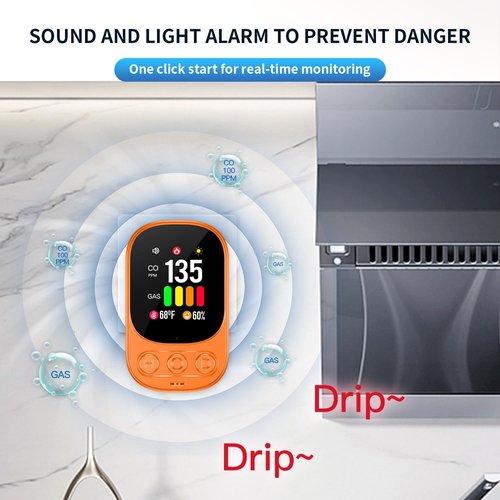 Gedsffati 2Pack Plug in Carbon Monoxide Detector & Natural Gas Combination Detectors 4in1 CO Gas Temp Humidity Monitor with 2.1'' HD Screen & Indicator CO, Propane, Methane Explosive Gas Alarm, White