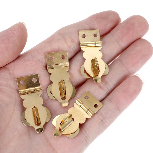 10 Pcs Mini Padlock Hasp Decorative Hasps Gold Metal Latch with Screws for Wooden Box Jewelry Box Suitcase Furniture Buckle Lock