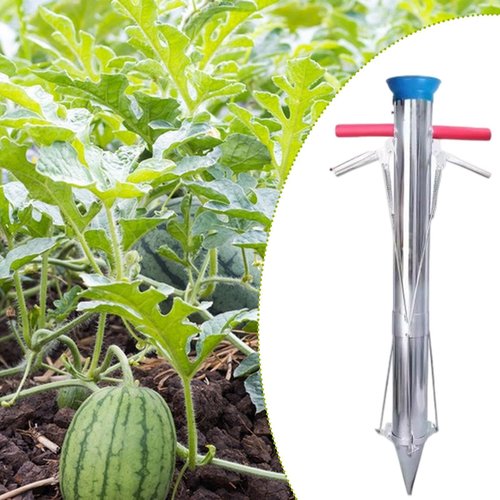 MYCENSE Stainless Steel Bulb Planter, Long Handle Multifunctional Ergonomic Handle, Vegetable Seedling Tool for Chili, Cucumber, double handle