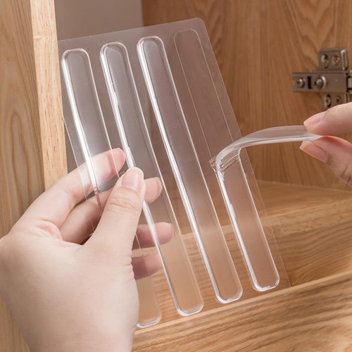 Anti Collision Strips for Door Handles, Refrigerator Doors, Transparent Cabinet Door Bumper with Noise Reduction