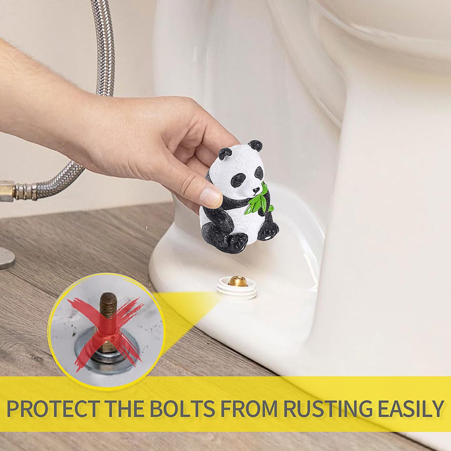 Toilet Bolt Caps,2PCS Toilet Bolt Covers Decorative，Resin cute funny Toilet Screw Cover Caps,Toilet Caps for Bottom of Toilet Easy Installation Toilet Replacement Parts (C)
