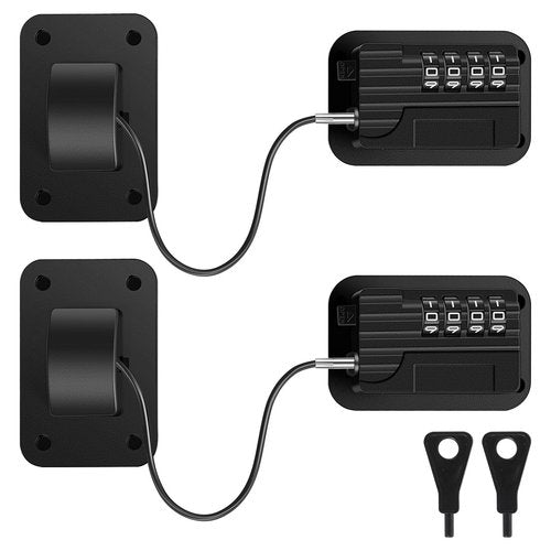 2 Pack Refrigerator Fridge Lock with Password Unlocking, Self Adhesive Childproof Cabinet Locks, Safety Fridge Freezer Door Lock for Refrigerator Cabinets Drawers Window, Black