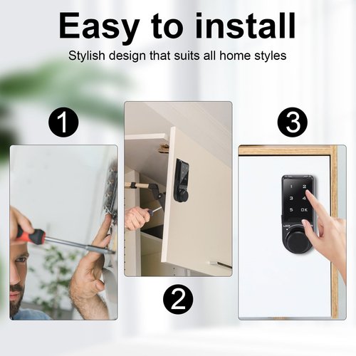 Code Security Lock Touch,VDHU Electronic Cabinet Deadbolt Lock,Digital Keypad Password Keyless Entry Key Access for Doors Coded Locker for Furniture,Hotel, Company, Factory (L=30)