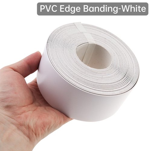 PNXKTXO 2-3/16 inch * 50 Ft PVC Edge Banding Hot Melt Adhesive Pre-Glued Veneer Edging White for Plywood Table 5.5 cm * 15m Cabinet Edges