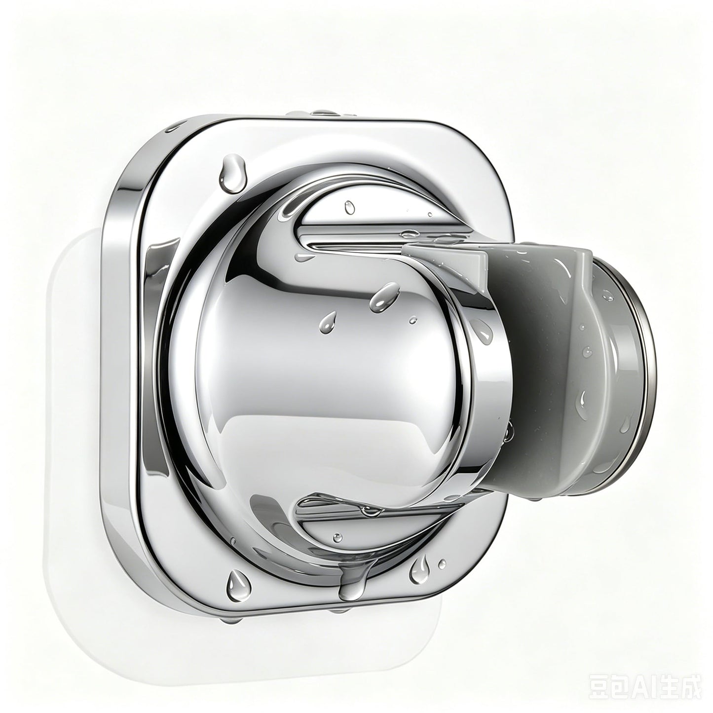 Handheld Shower Head Holder - 5 Positions Adjustable - Slide to Fit - Adhesive Mount with Screw Option, Bathroom Wall Mount Shower Hose Holder (Chrome)