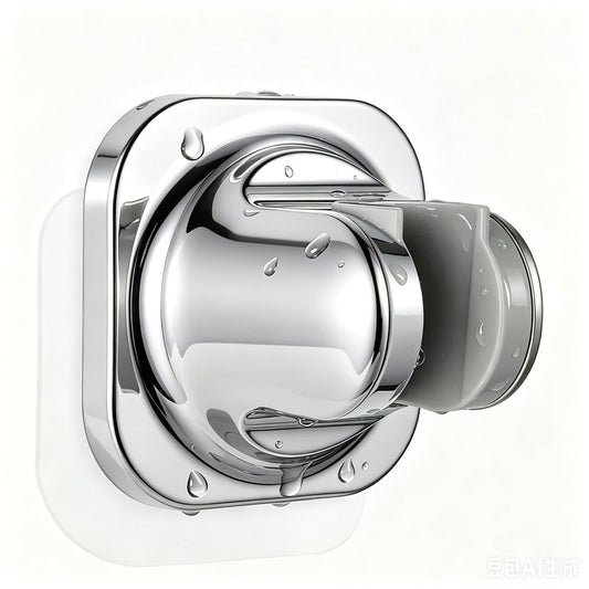 Handheld Shower Head Holder - 5 Positions Adjustable - Slide to Fit - Adhesive Mount with Screw Option, Bathroom Wall Mount Shower Hose Holder (Chrome)