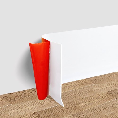 GALOFAY 2 Pack Silicone Door Kick Plate 36 inches, Self Adhesive Flexible Rubber Tape Stick On Scratches Protector Plates, Suitable for 32"-36" Doors,6"x 36" White