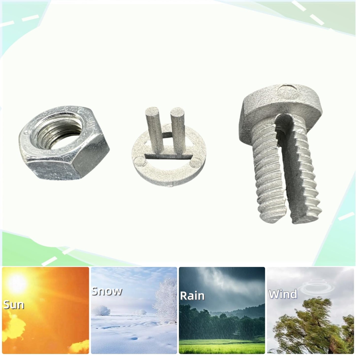 CYM-INSIST 25 Psc Split Bolt Joint Clamp Wire Connector, Ideal for Fence Clamp, Hot Wire Connection Securing Line Clamp/Tap, Electric Fence Accessories