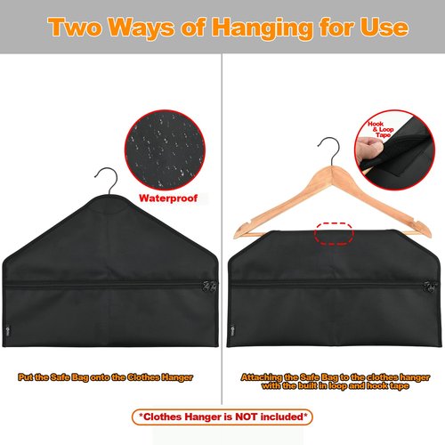 Cosmos Pack of 2 Hanger Diversion Safe Bag | Hidden Pocket Safe | Hanger Secret Hanging Safe Zipper Pouch Bag for Hide Personal Items in Travel, Home and Hotel