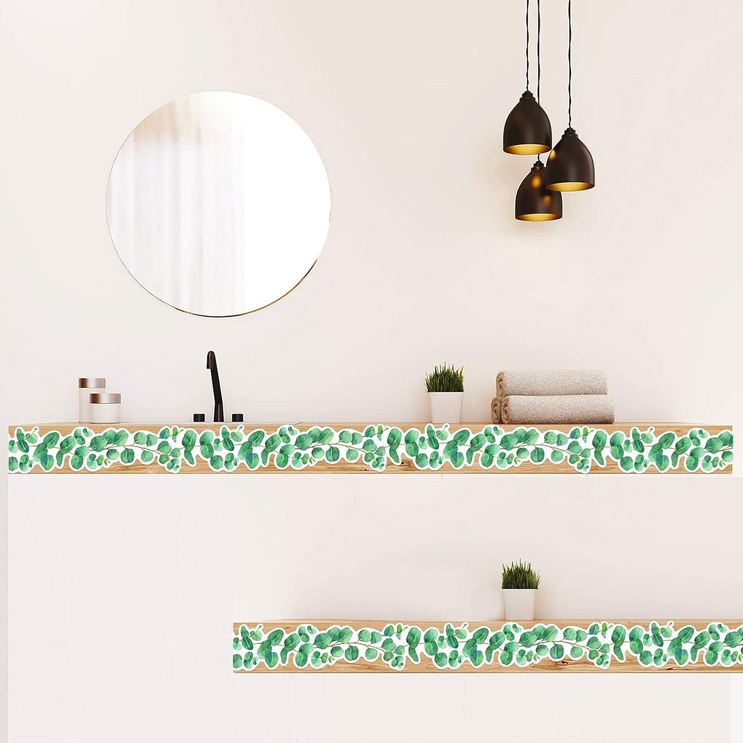 Eucalyptus Die-Cut Border Trim Bulletin Board Classroom Bulletin Wall Decor Greenery Trim Border Tropical Leaves Greenery Wall Decoration Green (39ft)