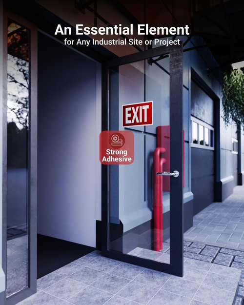 Sunco Photoluminescent Exit Signs, Glow In The Dark Emergency Sign, Non-Electrical, Adhesive Backing, Fade Resistant, Waterproof, Tear Resistant, Up to 50FT Visibility 4 Pack.