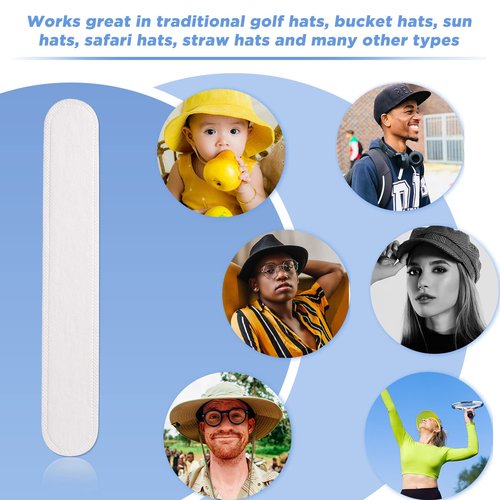 Gejoy Hat Sweat Liner 30 Pcs Hat Sweat Protector Disposable Cap Sweatband for Women Men Golf Baseball(White)