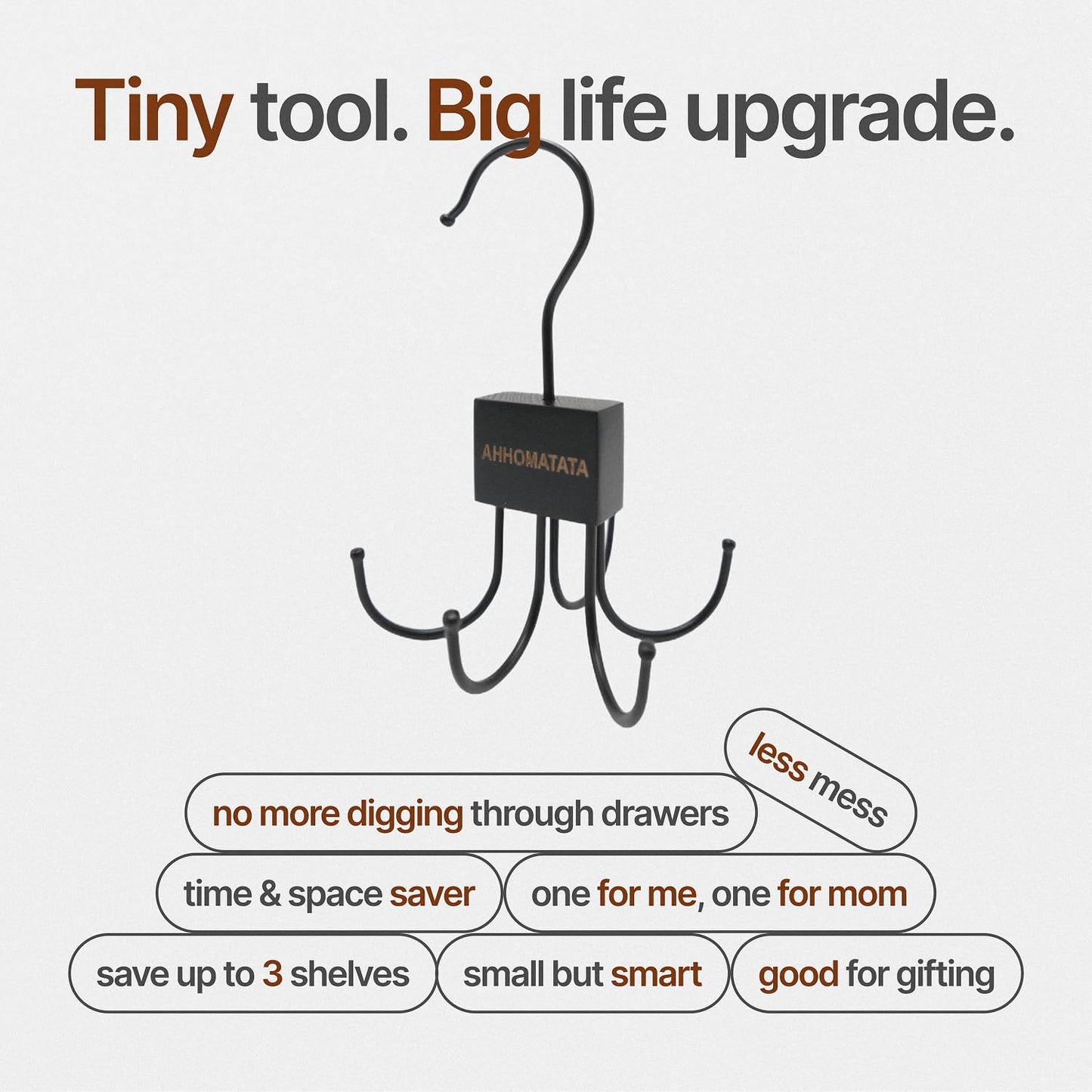 AHHOMATATA Belt Hanger for Closet 2Pcs | Sleek Black Belts Organizer, Minimalist Belt Display Rack & Holder, Modern Closet Hangers & Storage Solution, Perfect Closet Organizers for Tank Top,Scarf,Bra