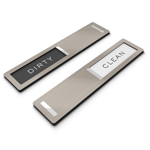 Dishwasher Magnet Clean Dirty Sign, Kubik Letters Premium Stainless Steel Grade 304, Kitchen Organizers and Storage Decor Accessories, Extra Adhesive Tapes Included.
