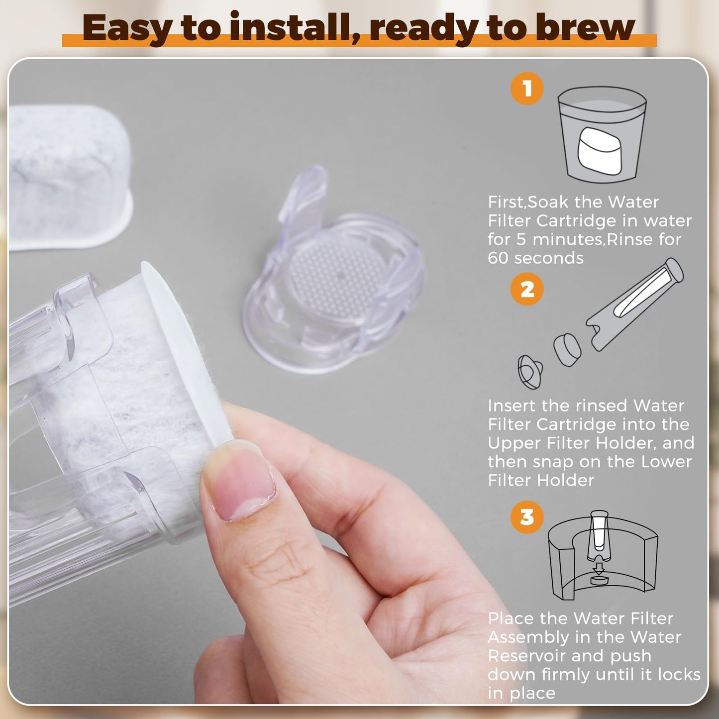 Buhobha Water Filter Holder and 2 Water Filters, Compatible with Keurig 2.0 Series Coffee Machines Compatible with K-Supreme Series/K-Express/K-Slim/K-Elite/K-Duo Plus/K-Select/K-lced/K50/K-Classic