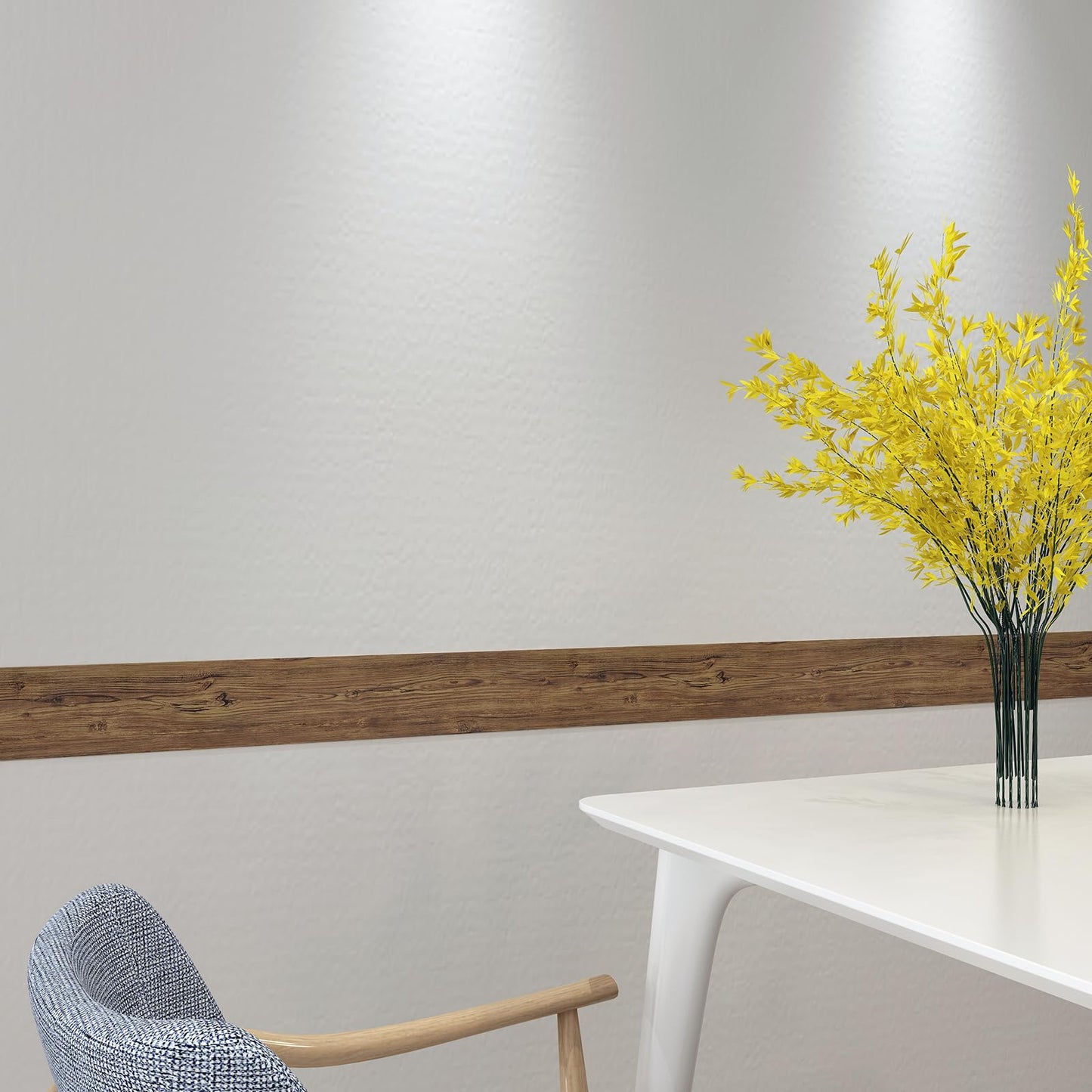 Decotalk 3"x236" Wood Border Wallpaper Peel and Stick Wood Grain Wallpaper Self Adhesive Wall Paper Removable Mirror Frame Border Wood Frame Mirror Vinyl for Bedroom Home Decor