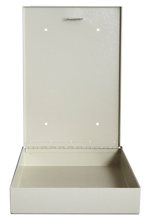 Protex Wall Mount Drop Box (LPD-161), for ballots, cash, checks, large size envelopes and other large documents, Piano hinge, Pre-drilled mounting holes off-white