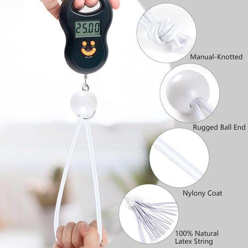30pcs White Ball Bungee Cords – 6 Inch Heavy-Duty Stretch Tie Down for Canopy, Tarp, Camping, and Storage