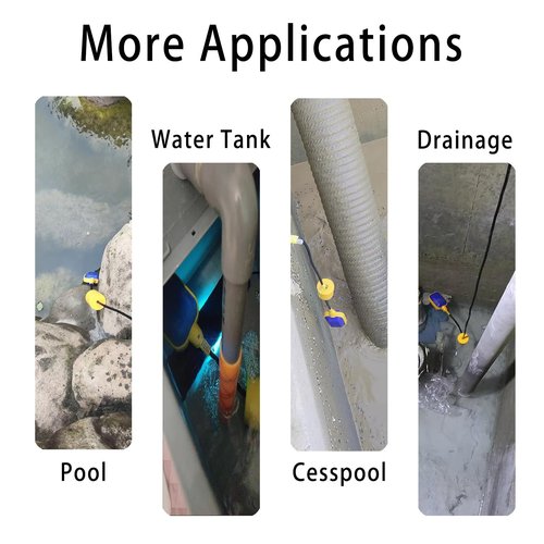 9.84Feet Cable Waterproof Float Switch for Water Tank,3M Float Switch Water Level Controller for Sump Pump (9.84ft(3M))