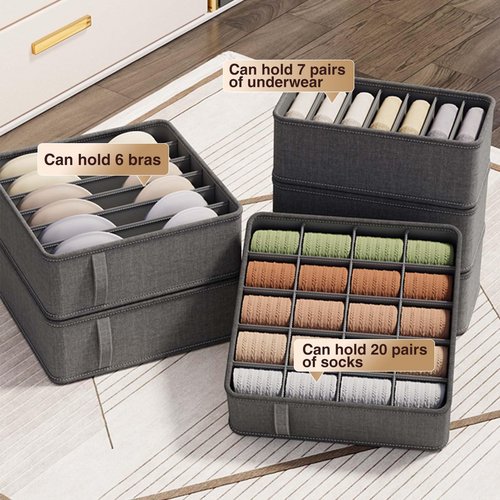 Drawer Organizer for Clothing,Sock Underwear Bins, Foldable Fabric Closet Organizers and Storage