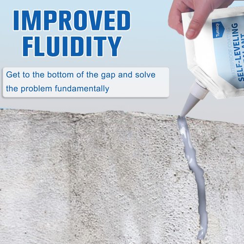 Concrete Caulking Adhesive, Self-Leveling Sealant Crack Repair, Heavy-Duty Concrete Crack Filler for Driveway, Weather Resistant Quick-Drying Sealant for Outdoor (500ml)