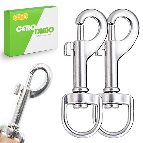 CeroDimo 2 Pcs Swivel Eye Snap Hook, 3.5 Inch Single Ended Swivel, Scuba Bolt Snap, Leash Clips for Dog, Key, Pet Feed Buckets, Flag Pole Rope, Camera Strap and More