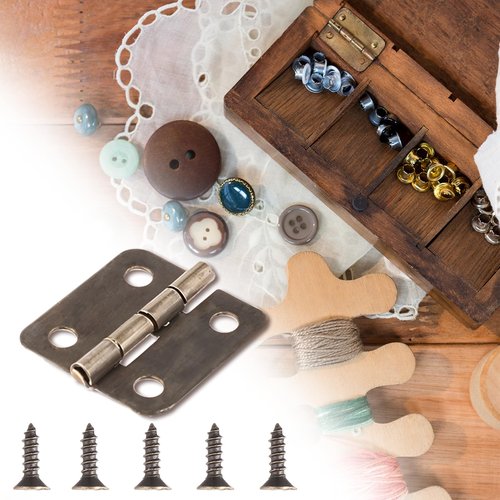 18 x16mm Folding Butt 10 Pcs Antique Bronze Hinge Mini Hinges 180 Degree Rotation Hinges with Screws Miniature Tools for Wooden DIY Crafts Wooden Jewelry Box Jewelry Box Cabinet Decorative