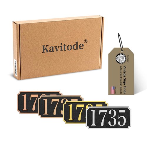 Address Plaque Notched Style - 12'' x 5.9'' Custom Address Sign for House,House Number Plaque Sign for Outside House,Driveway,Mailbox Easy Installation Metal & Large Options (Style 5)