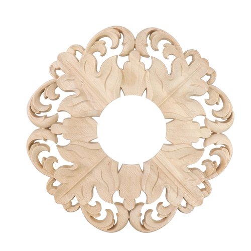 Semetall Ceiling Medallion,9-1/2"OD x3 1/4"ID Carved Wood Ceiling Medallion,Rubber Wood